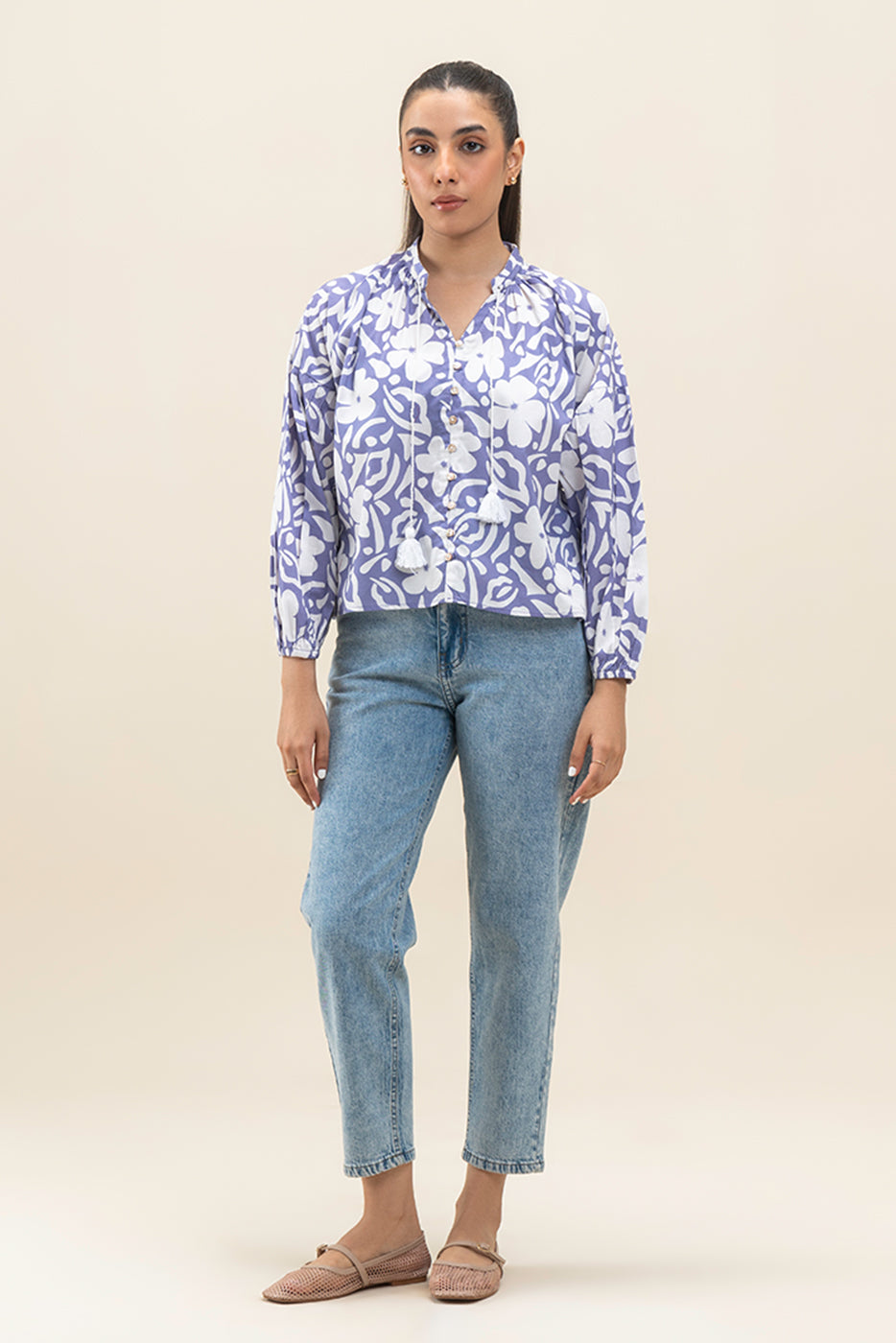 RAGLAN PRINTED BLOUSE