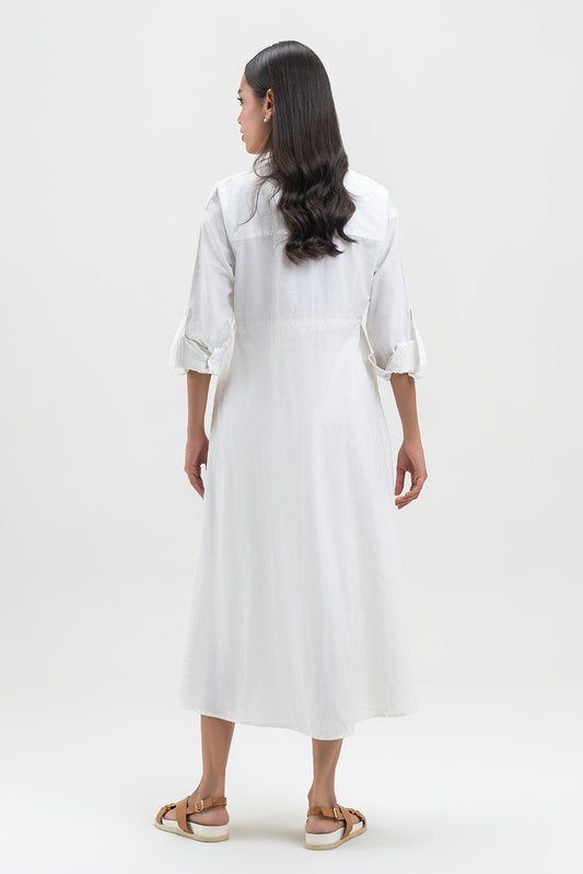 SOLID COLLAR DRESS