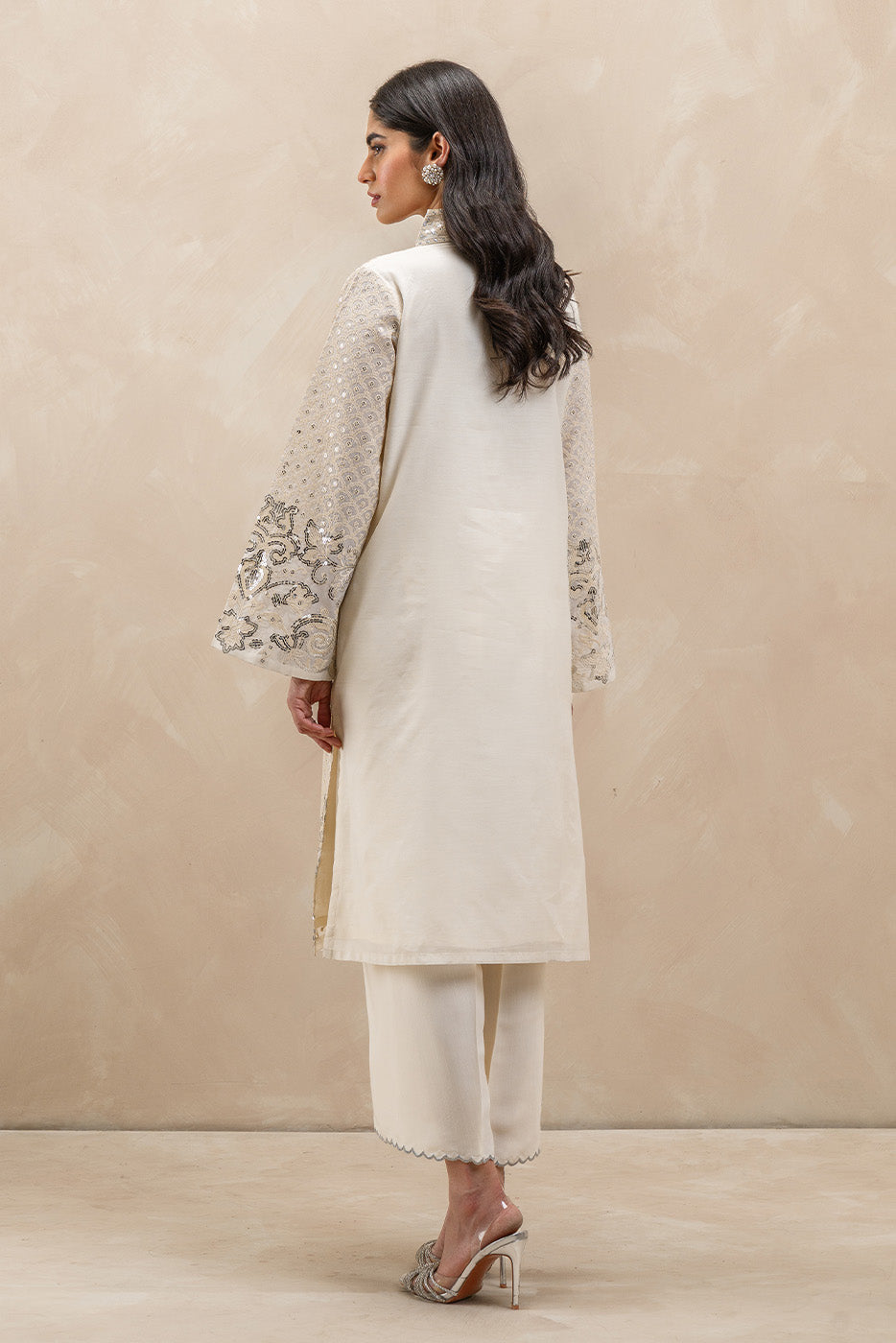 2 PIECE EMBROIDERED PAPER COTTON SUIT (LUXURY-PRET)