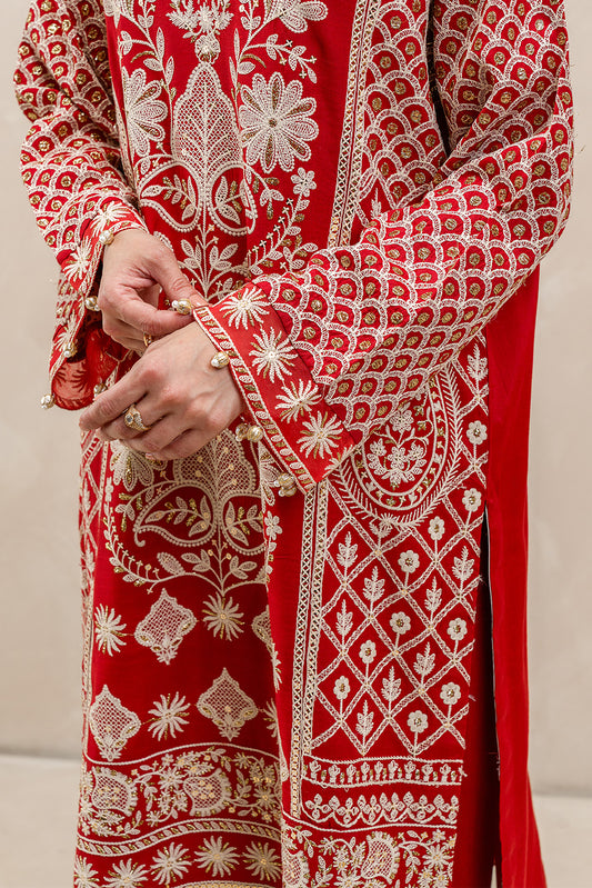 2 PIECE EMBROIDERED RAW SILK SUIT (LUXURY-PRET)