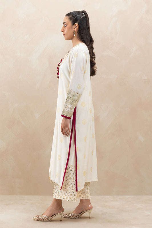 2 PIECE EMBROIDERED RAW SILK JACQUARD SUIT (LUXURY-PRET)