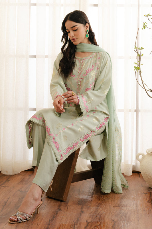 3 PIECE EMBROIDERED JACQUARD SUIT (LUXURY-PRET)