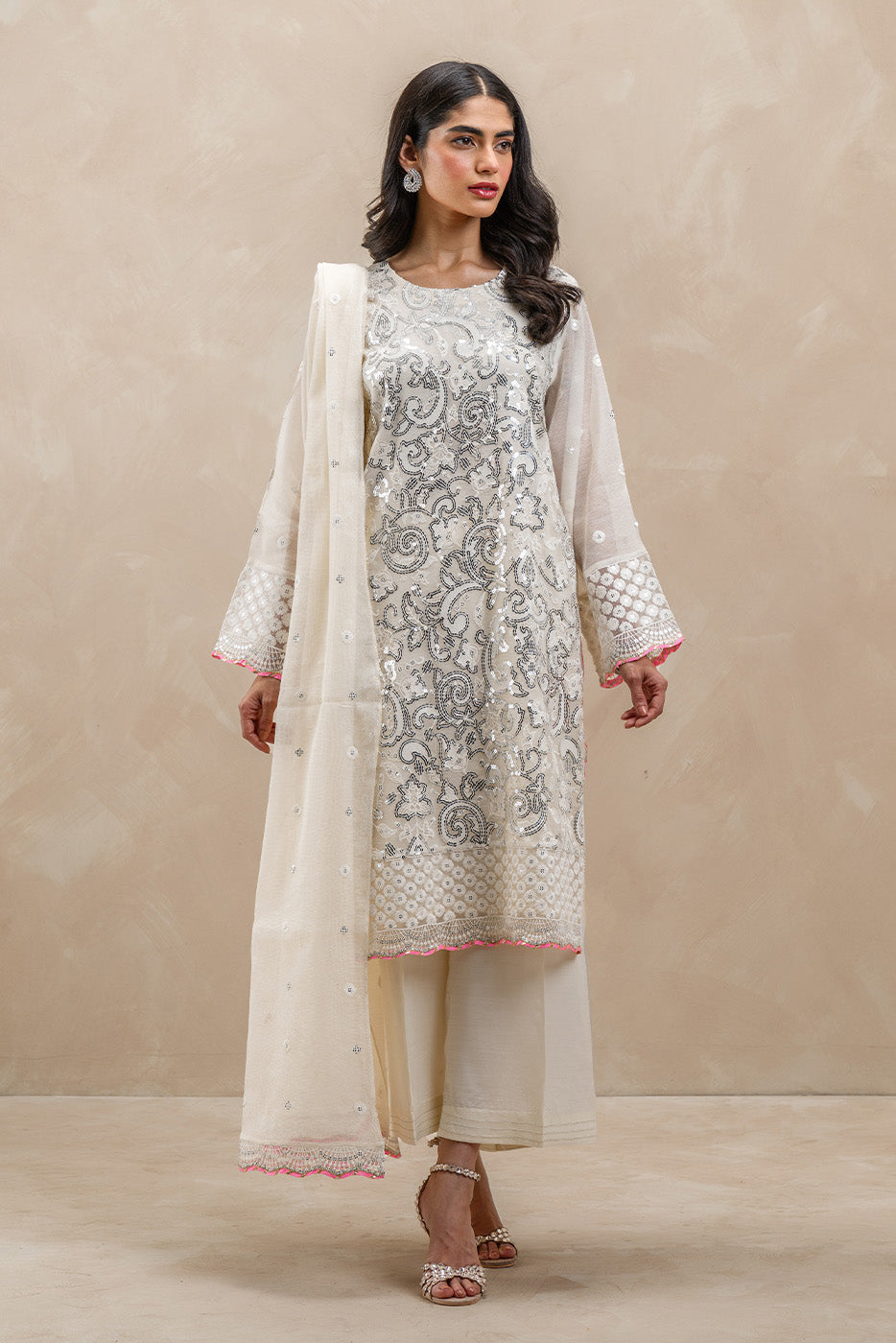 3 PIECE EMBROIDERED COTTON SUIT (LUXURY-PRET)