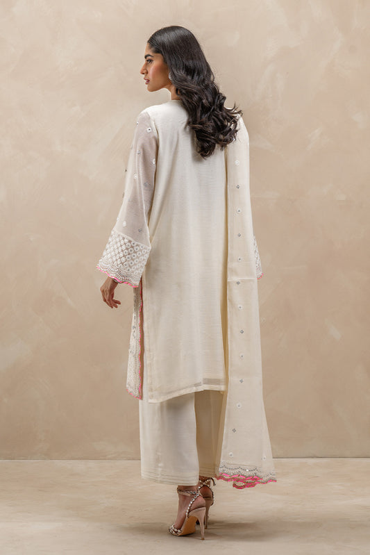 3 PIECE EMBROIDERED COTTON SUIT (LUXURY-PRET)