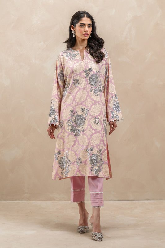 2 PIECE EMBROIDERED SILK SUIT (LUXURY-PRET)