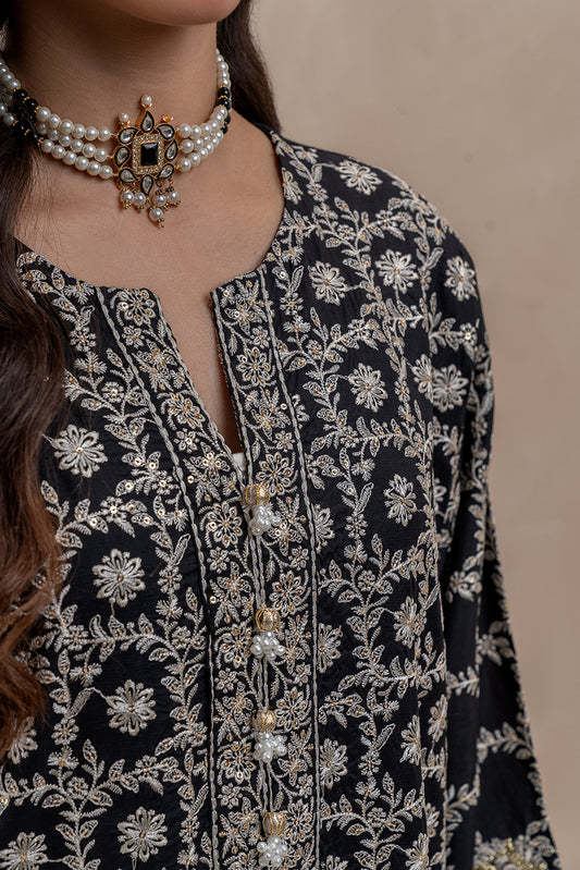 3 PIECE EMBROIDERED SILK SUIT (LUXURY-PRET)