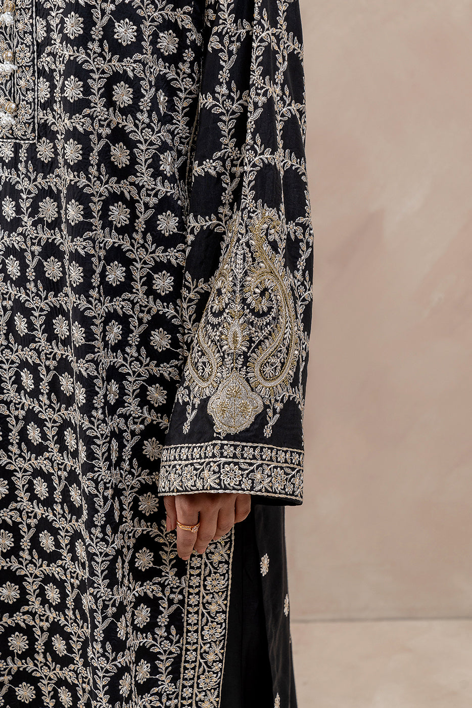 3 PIECE EMBROIDERED SILK SUIT (LUXURY-PRET)