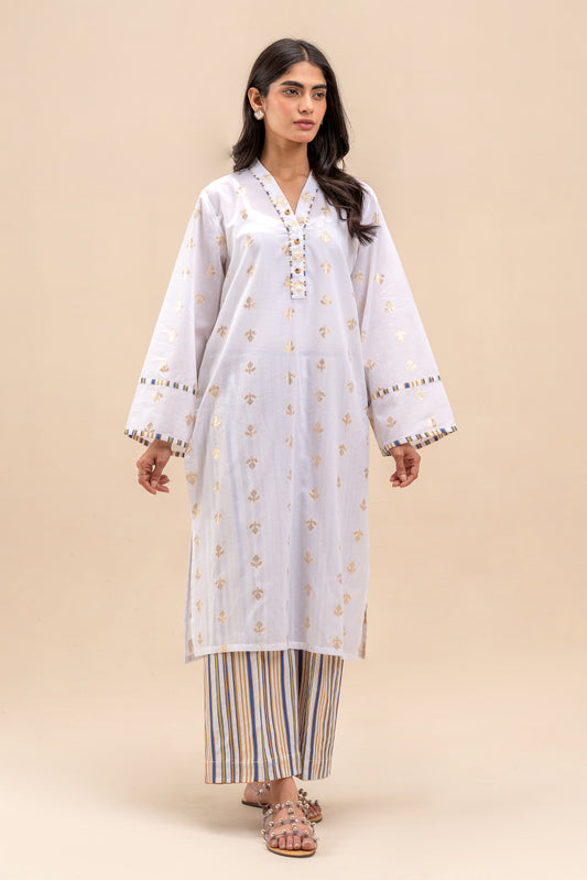 2 PIECE EMBROIDERED JACQUARD SUIT (PRET)