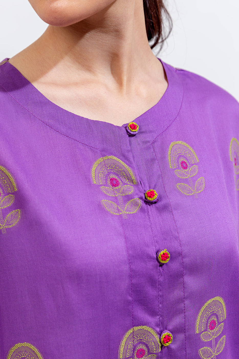 EMBROIDERED JACQUARD SHIRT (PRET)