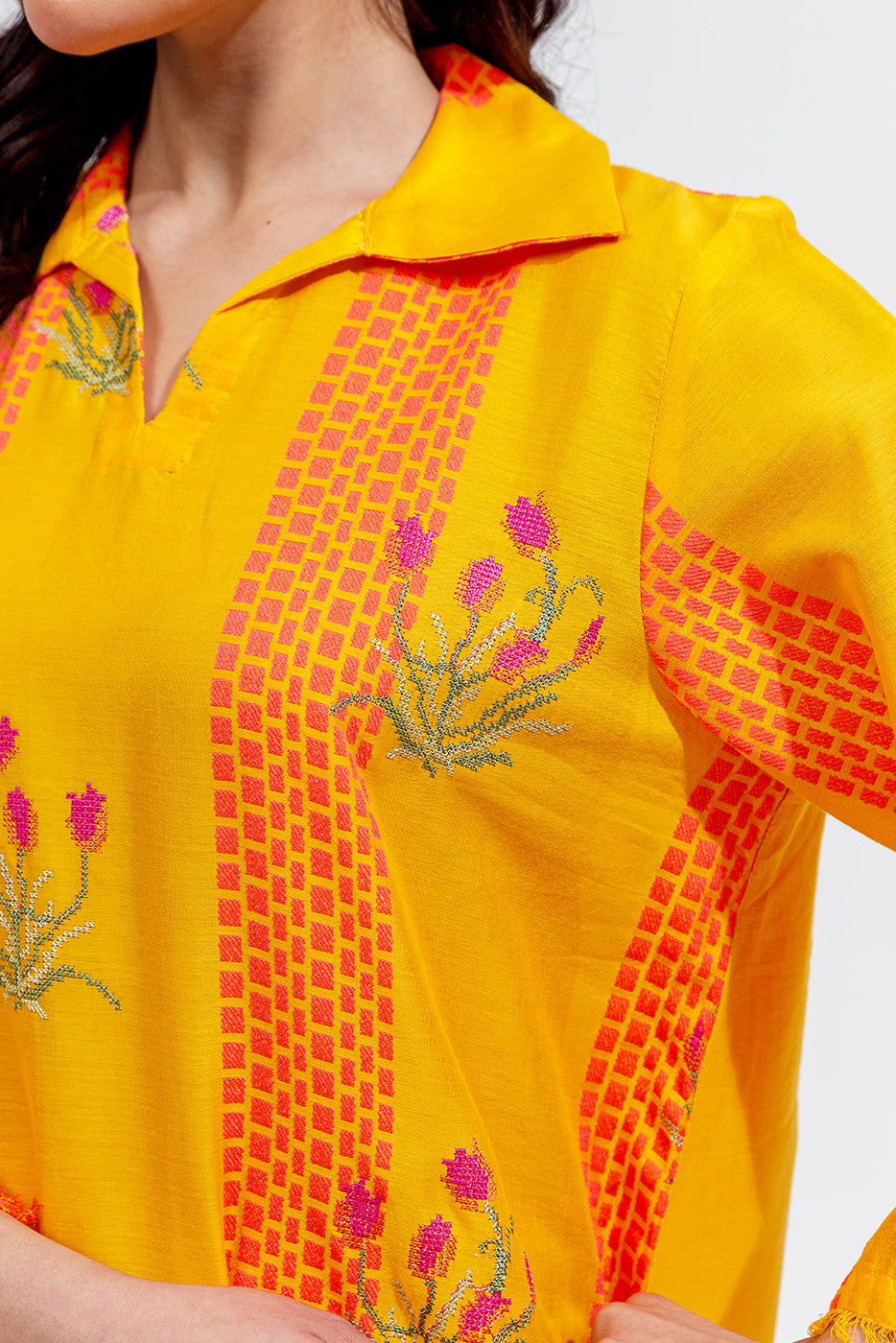 EMBROIDERED JACQUARD SHIRT (PRET)