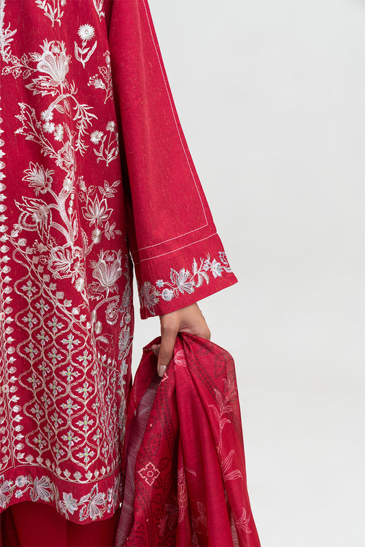 3 PIECE EMBROIDERED MULTI NEPS SUIT (PRET)