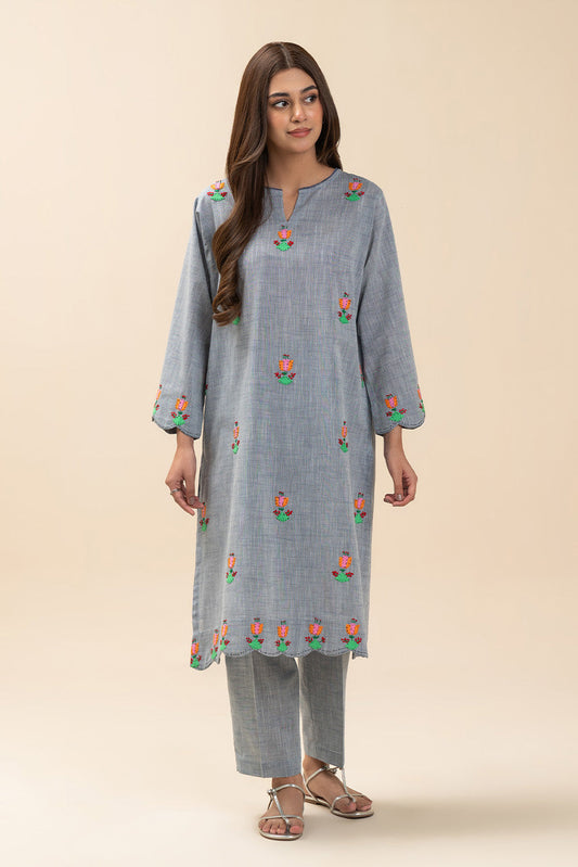 2 PIECE SOLID CHAMBRAY SUIT (PRET)