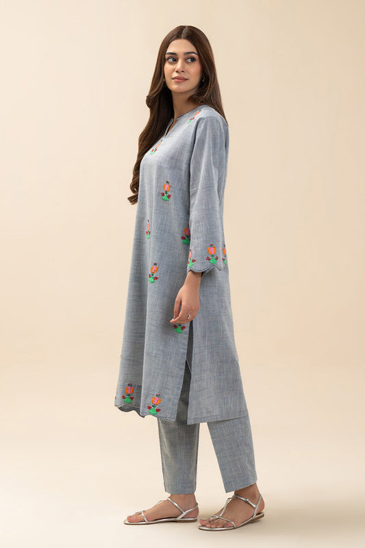 2 PIECE SOLID CHAMBRAY SUIT (PRET)