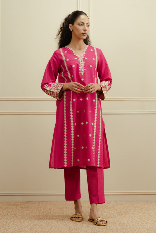 2 PIECE EMBROIDERED MISSOURI SUIT (PRET)