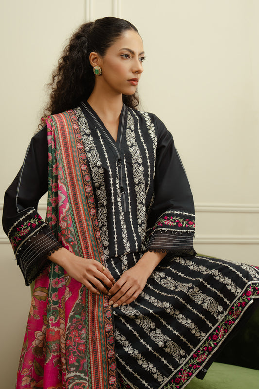 3 PIECE EMBROIDERED LAWN SUIT (PRET)