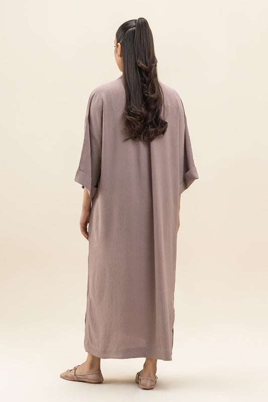 NOTCH COLLAR LOOSE FIT DRESS