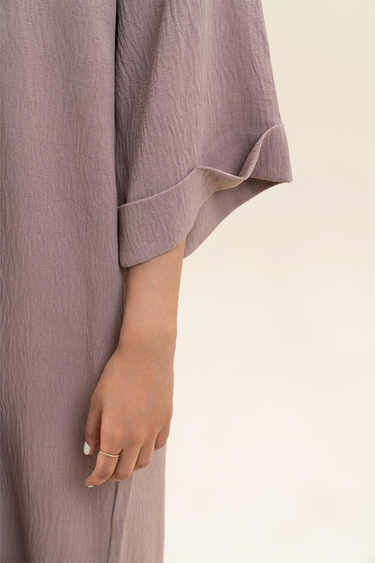 NOTCH COLLAR LOOSE FIT DRESS