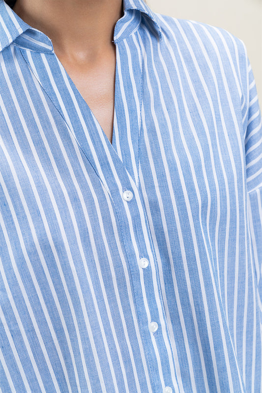 STRIPED BUTTON-THROUGH SHIRT