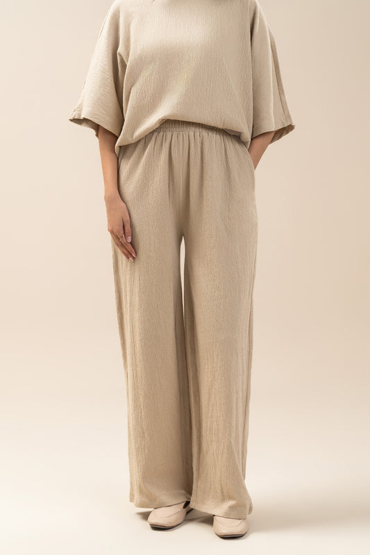 SEER SUCKER WIDE LEG TROUSER