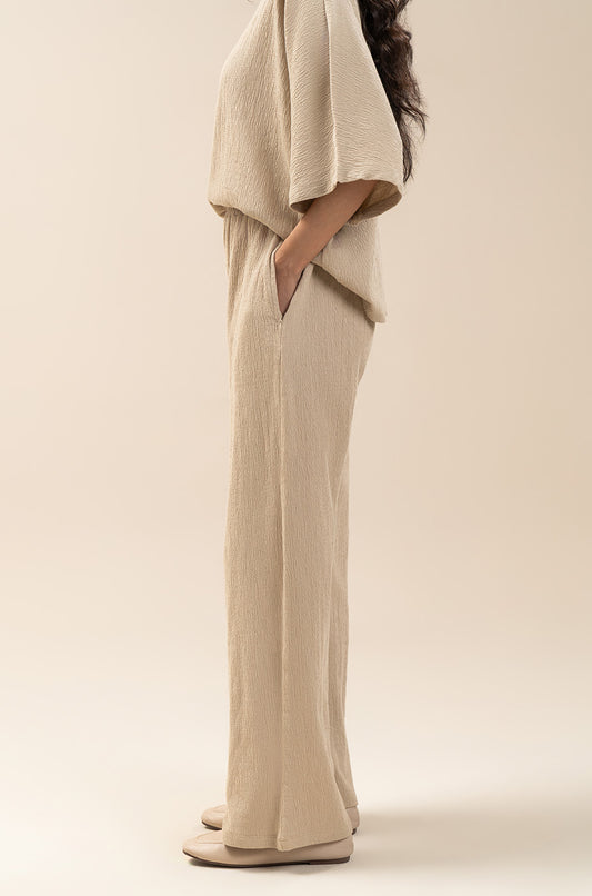 SEER SUCKER WIDE LEG TROUSER