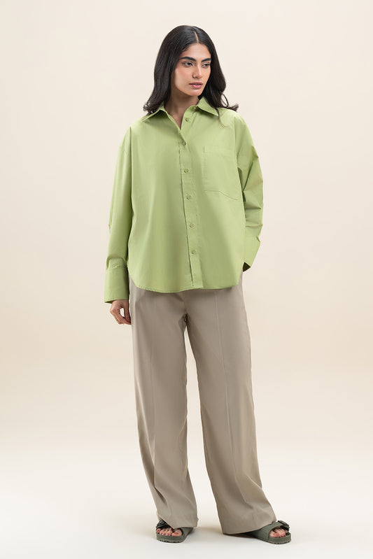 OVERSIZED POPLIN BUTTON-THROUGH SHIRT