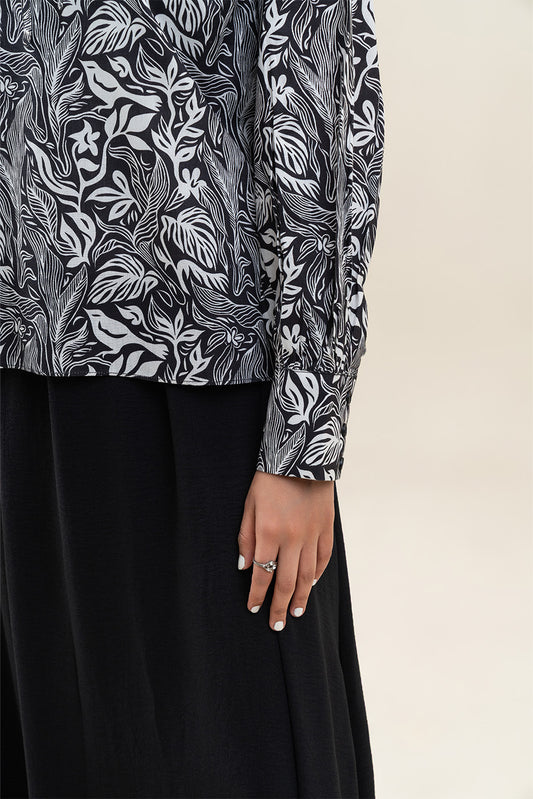 COLLAR PRINTED BLOUSE