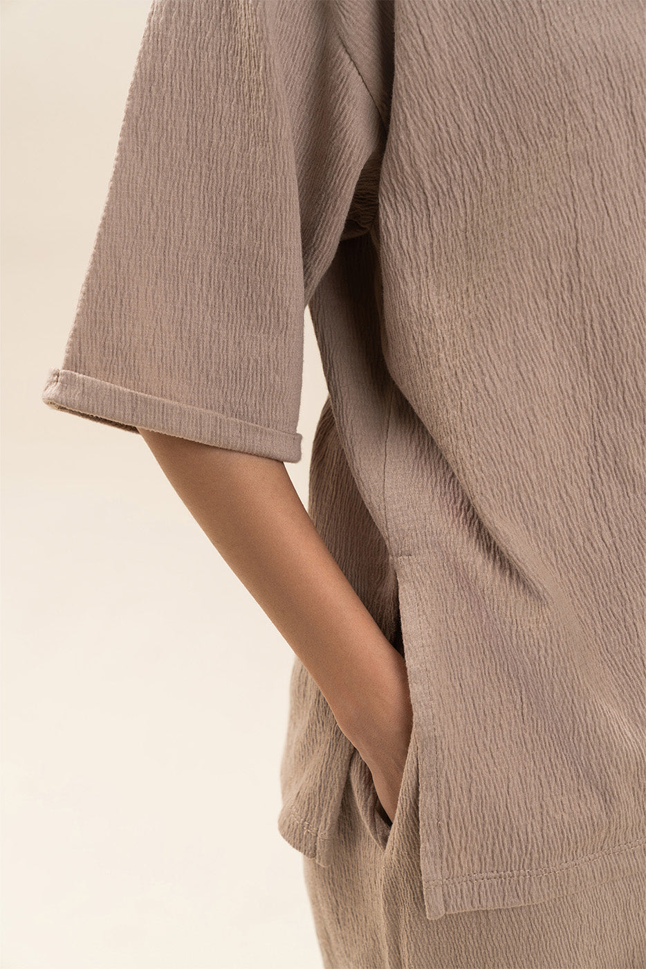 SEER SUCKER WIDE LEG TROUSER