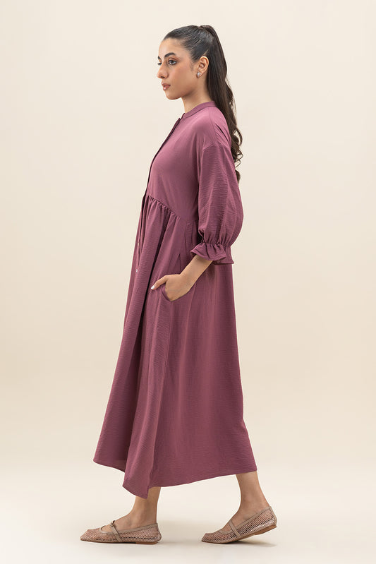 SOLID FLOWY LONG DRESS