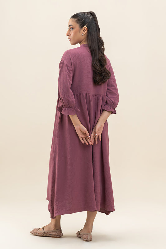 SOLID FLOWY LONG DRESS