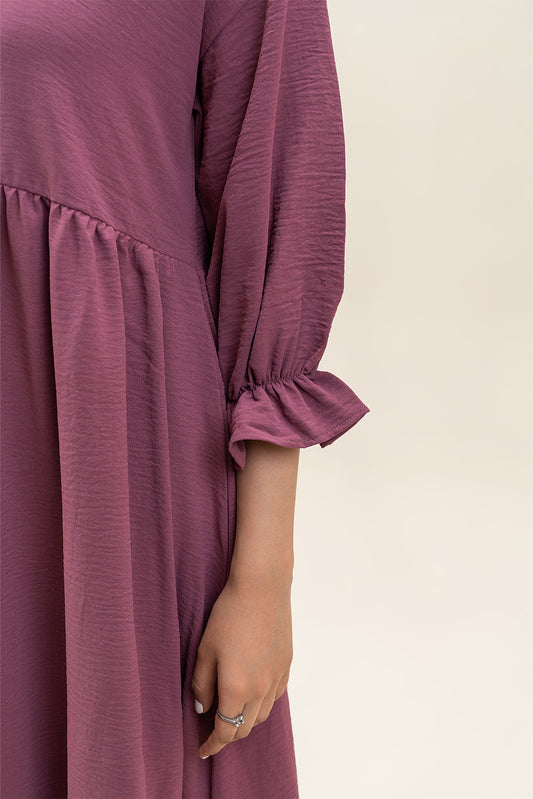 SOLID FLOWY LONG DRESS