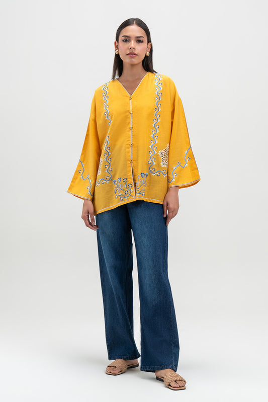 EMBROIDERED SLUB LAWN TOP (PRET)