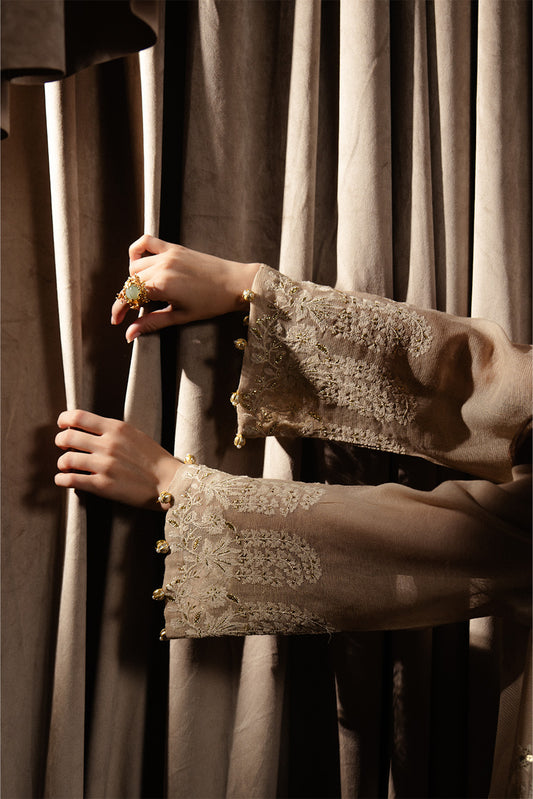 2 PIECE EMBROIDERED COTTON NET SUIT (LUXURY-PRET)