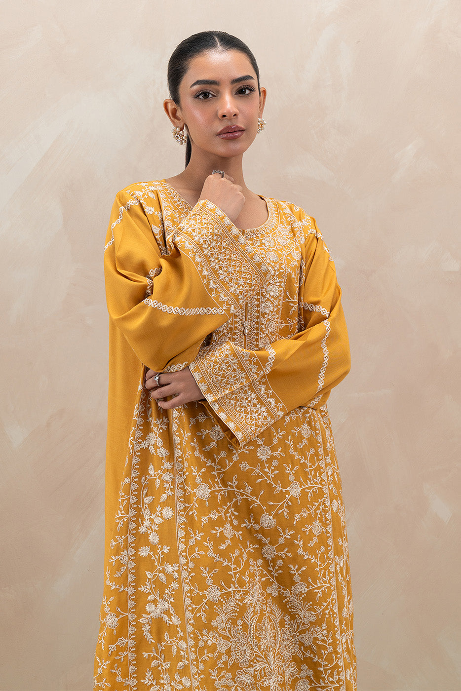 2 PIECE EMBROIDERED RAW SILK SUIT (LUXURY-PRET)