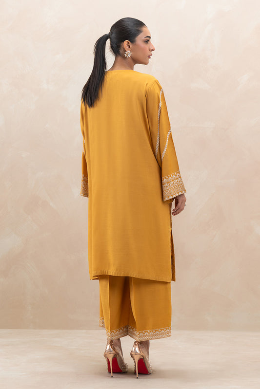 2 PIECE EMBROIDERED RAW SILK SUIT (LUXURY-PRET)