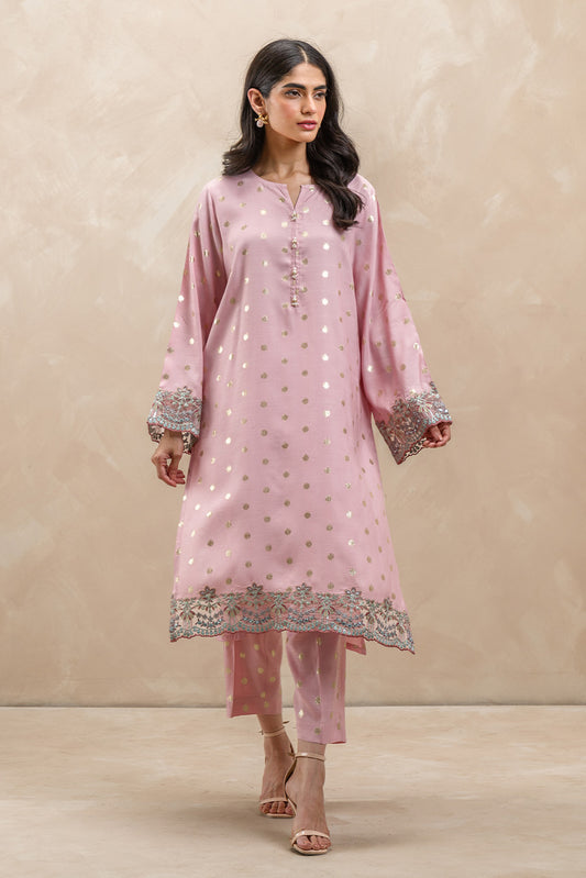 2 PIECE EMBROIDERED JACQUARD SUIT LUXURY PRET