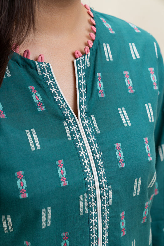 EMBROIDERED JACQUARD SHIRT (PRET)