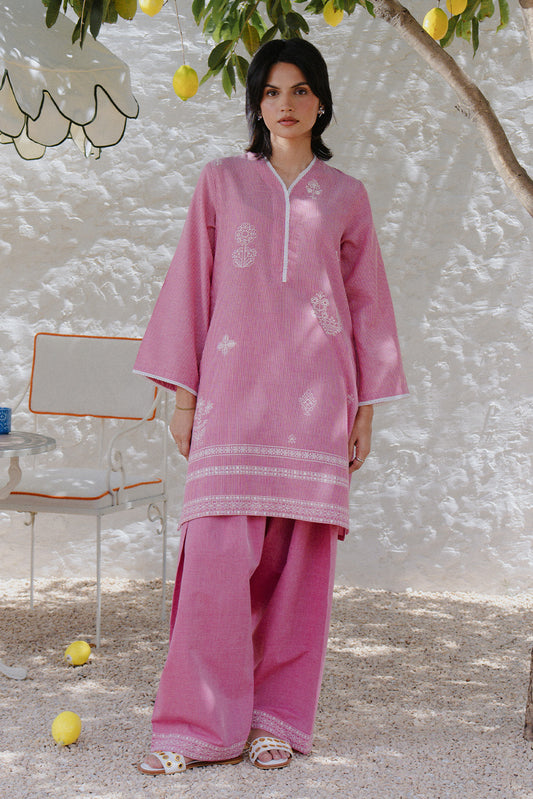 2 PIECE PRINTED STRIPE DOBBY SUIT (PRET)