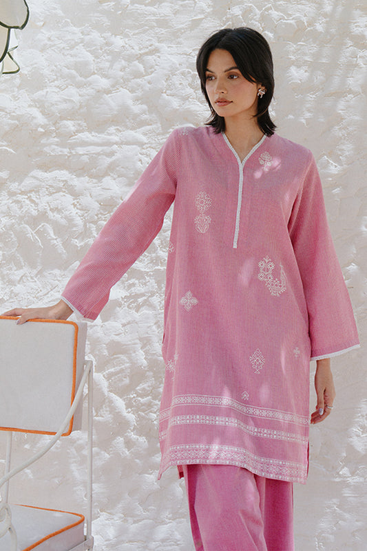 2 PIECE PRINTED STRIPE DOBBY SUIT (PRET)