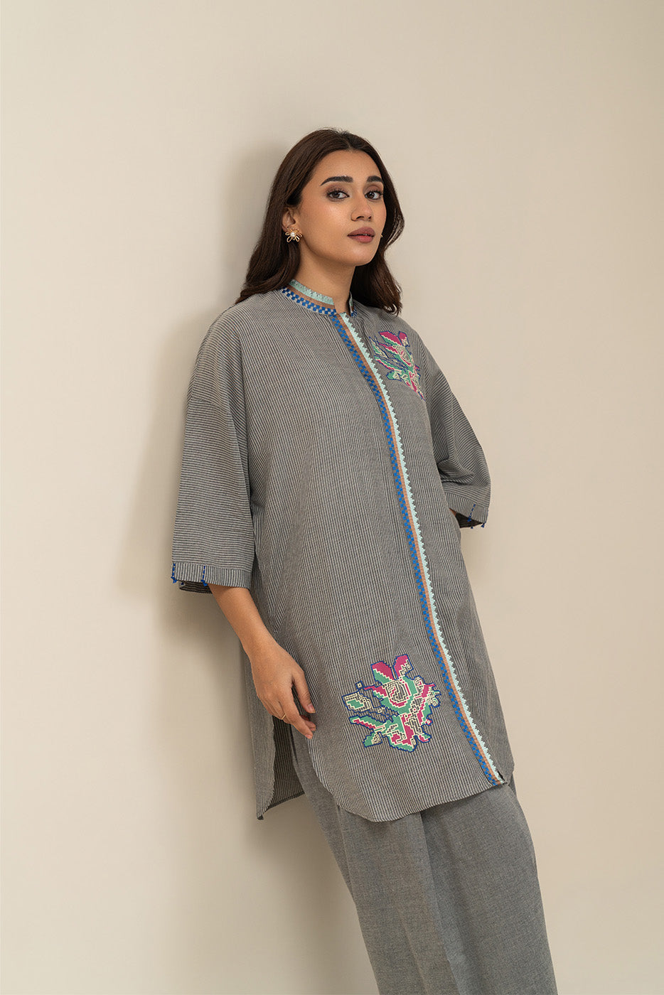 2 PIECE EMBROIDERED Dobby SUIT (PRET)