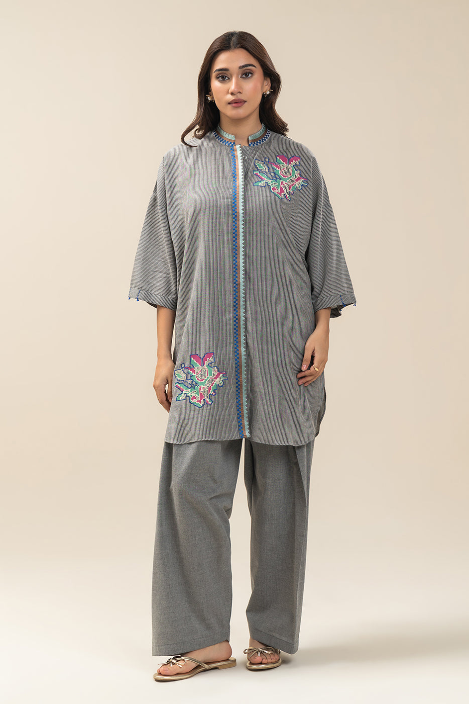 2 PIECE EMBROIDERED Dobby SUIT (PRET)