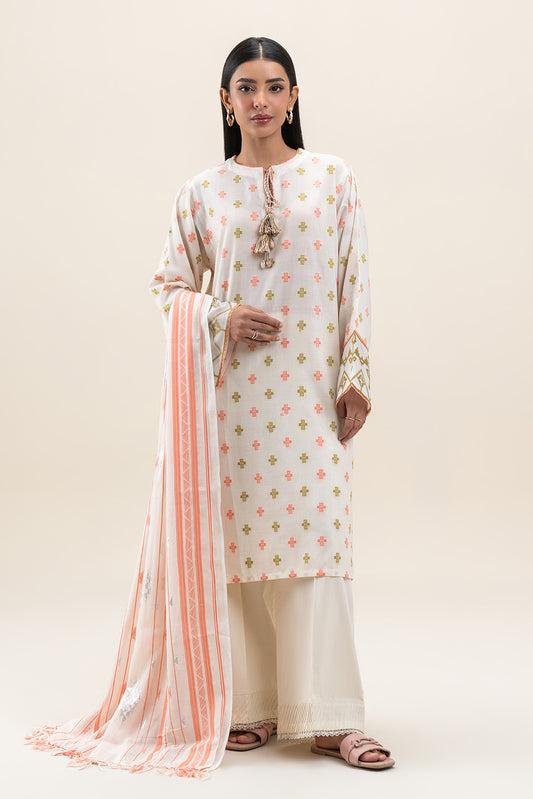 2 PIECE EMBROIDERED JACQUARD SUIT (PRET)