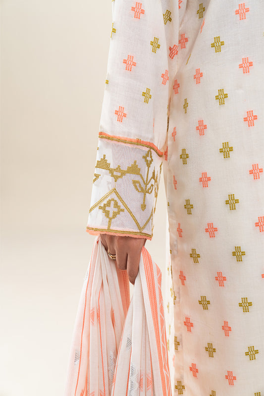 2 PIECE EMBROIDERED JACQUARD SUIT (PRET)