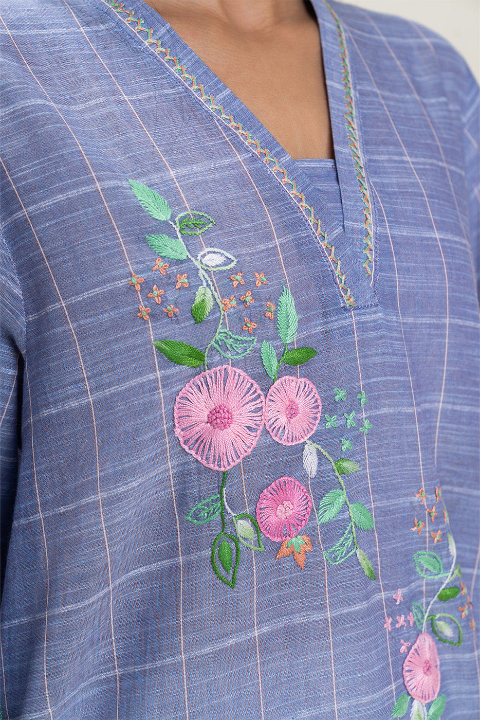 EMBROIDERED YARN DYED SHIRT (PRET)