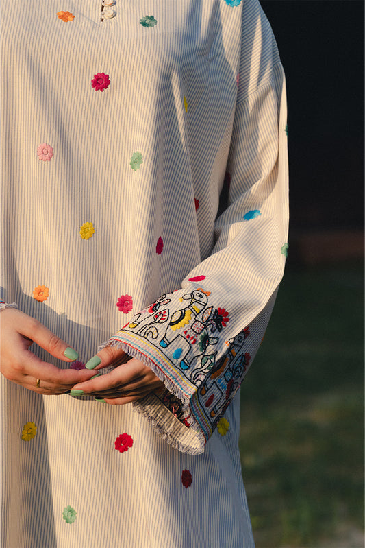 2 PIECE EMBROIDERED YARN DYED SUIT (PRET)