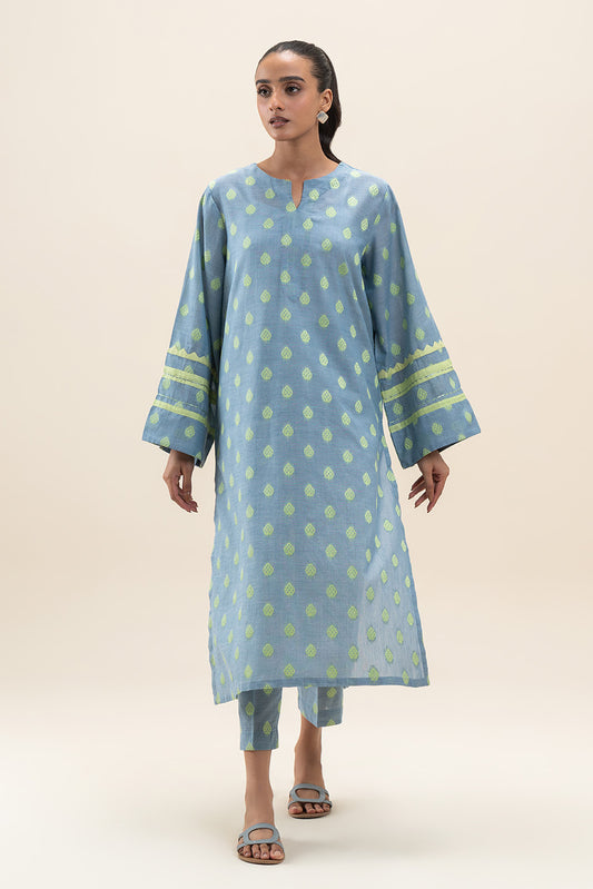 2 PIECE BASIC CHAMBRAY JACQUARD SUIT (PRET)