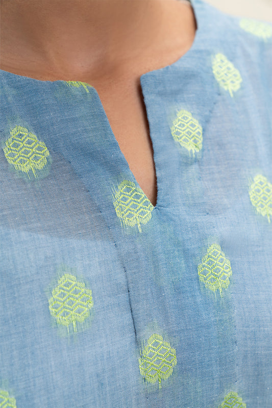 2 PIECE BASIC CHAMBRAY JACQUARD SUIT (PRET)