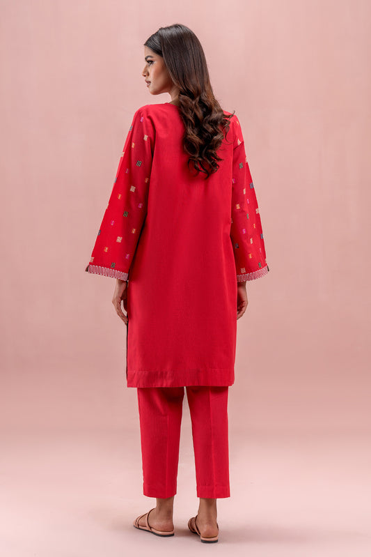 2 PIECE EMBROIDERED KARANDI SUIT (PRET)