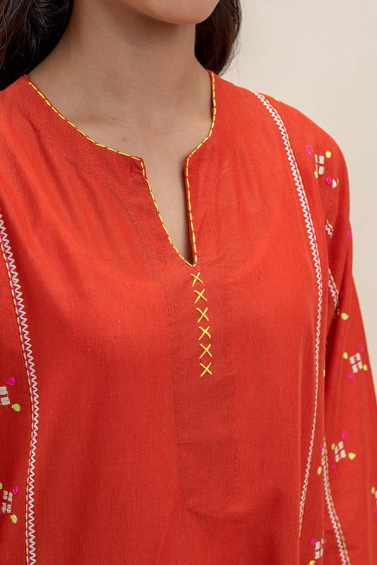 3 PIECE EMBROIDERED KARANDI SUIT (PRET)