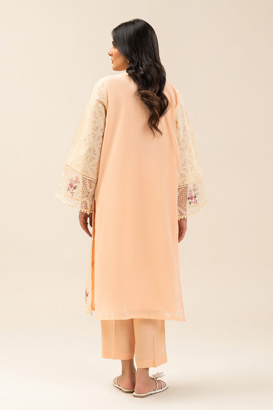 2 PIECE EMBROIDERED PAPER COTTON SUIT (PRET)