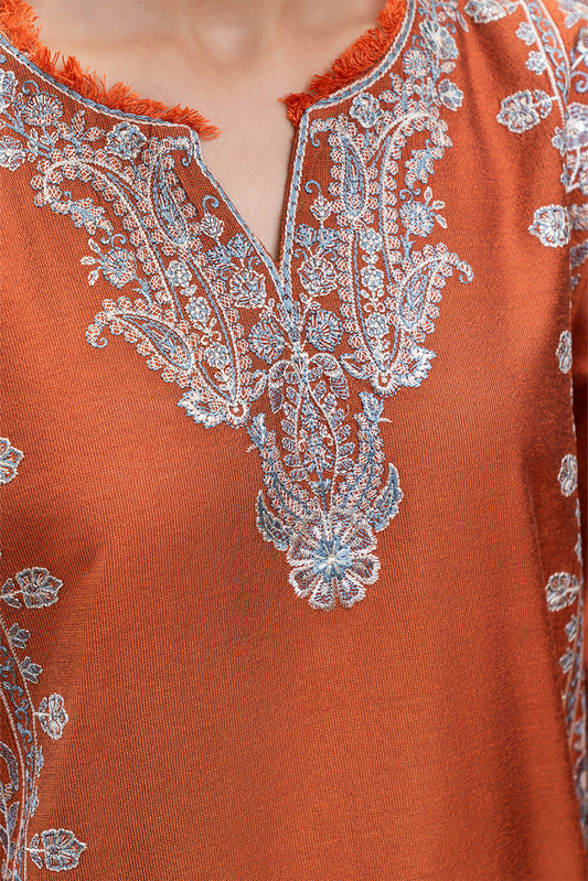 3 PIECE EMBROIDERED TWO TONE SUIT (PRET)